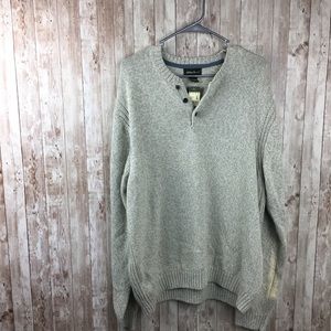 Eddie Bauer NWT Cream Knit Men's Henley Sweater